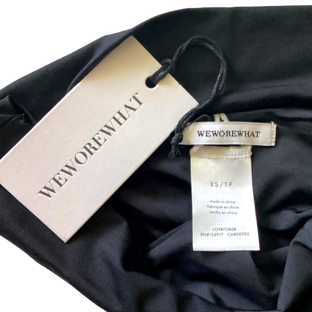 NWT Revolve Anthropologie WEWOREWHAT BLACK CHEEKY HIGH LEG BIKINI SWIM BOTTOM - Picture 9 of 10